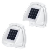 Lampa Solara LED pentru Gradina, Set 2 Bucati, Tip Aplica pe Perete, 8.5 x 9 cm, 2V, ABS, 600mAh, Rezistent la apa, 8 LED-uri