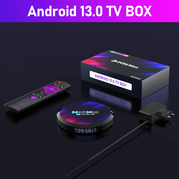 MediaPlayer/MediaBox H96 Max RK3528, telecomanda, 8K, ROM 32GB