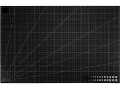 Placa de taiere profesionala A2, 45 x 60 cm, fata-verso, cu auto-vindecare si scara vizibila, neagra, pentru taiere precisa si modelare