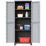 vidaXL Dulap Plastic Gri 68x39x171.5 cm, 4 Rafturi Ajustabile, Depozitare Acasa/Birou/Garaj