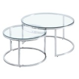 Cumpara ieftin Set masute de cafea Luxurious Silver