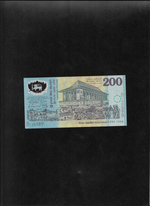 Rar! Sri Lanka 200 rupees rupii 1998 unc seria140380 polymer