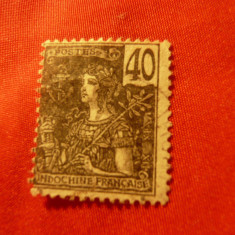 Timbru Indochina Colonie Franceza 1904 ,val.40C negru stampilat