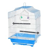 Colivie Patrata 39 x 30 x 23 cm, pentru pasari exotice, Tava Albastru