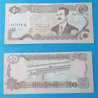 Bancnota veche - IRAK IRAQ 50 DINARI DINARS - Sadam - in stare foarte buna foto