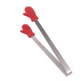 Cleste creativ pentru mancare, flippy, model manusi din silicon, 14.5x3 cm, rezistent la temperaturi inalte si coroziune, rosu