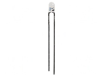 LED 3mm Turquoise 800mcd 20&amp;deg; Convex 3.5-4V 2.5mm foto