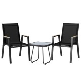 Outsunny Set Bistrou Exterior 3 Piese, Măsuță cu Piciorușe Reglabile | Aosom Romania