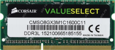 Memorie ram laptop Sodimm CORSAIR 8Gb DDR3 1600Mhz, 1.35V - CMSO8GX3M1C1600C11 foto