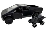 Macheta Cybertruck cu ATV neagra 1:32 replica metal usi deschise