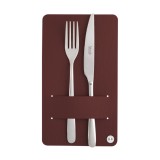 Set 4 buc suport tacamuri din piele regenerata, culoare bordo
