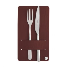 Set 4 buc suport tacamuri din piele regenerata, culoare bordo