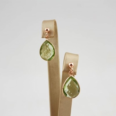 Cercei Roua din ametist verde foto