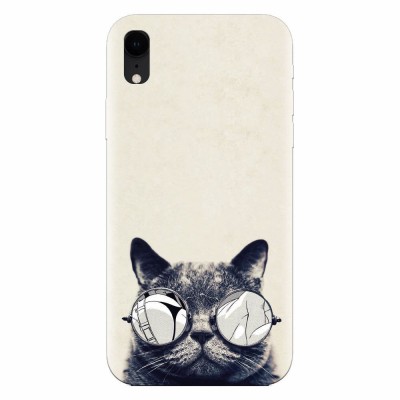 Husa silicon pentru Apple Iphone XR, Cool Cat Glasses foto