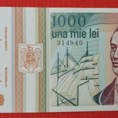 1000 Lei 1993 - Eminescu - Una mie lei - bancnota in stare foarte buna