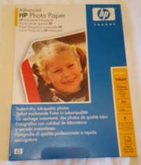 Hartie foto lucioasa pachet sigilat HP Advanced A4 250 g/m2 25 coli foto