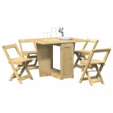 vidaXL Set mobilier tip fluture Corona, pliabil 5 piese maro lemn pin