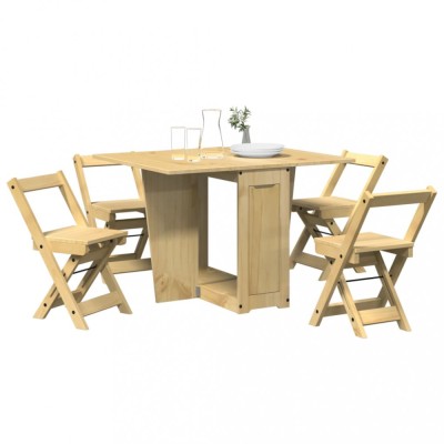 vidaXL Set mobilier tip fluture Corona, pliabil 5 piese maro lemn pin foto