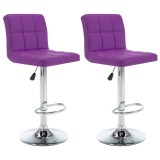 Cumpara ieftin Scaune de bar, 2 buc., violet, piele ecologica