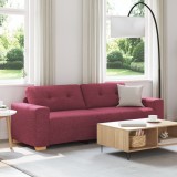 vidaXL Canapea de 3 persoane, bordo, 180 cm, textil