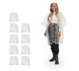 Cumpara ieftin Relaxdays Set 9 pelerine de ploaie de unica folosinta, cu gluga, pentru adulti - NOU