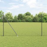Gard Hexagonal Gri 1.5x50m Otel vidaXL, Protectie UV, Montaj Facil, Set Complet Gard Gradina, Rezistent Intemperii