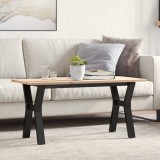 vidaXL Masă de cafea, cadru Y, 100x50x45 cm, lemn masiv pin și Oţel 3282710
