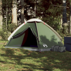 Cort de camping cupola pentru 2 persoane, verde, impermeabil foto