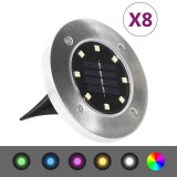 Cumpara ieftin Lampi solare pentru sol, 8 buc., cu LED-uri RGB, colorate