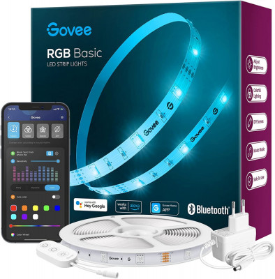 Banda LED Govee H615A RGB, 5m, Sincronizare Muzica, Wifi si Bluetooth, Alexa , Google Asistant foto