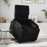 Gossi fotoliu rabatabil electric cu ridicare, negru, piele ecologica
