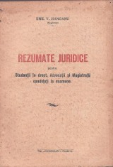 C9199N Rezumate juridice pentru Studenții &amp;icirc;n drept, Advocații și Magistrații candidați la examene de Emil Hanganu, fără an, Craiova foto