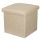 Taburet cu Spațiu de Depozitare, Pliabil, Material MDF și Poliester, Dimensiuni 30x30x30cm, Culoare Bej