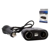 &Icirc;ncărcător Auto Olesson cu Voltmetru și Afișaj LCD, 120W, 12/24V, cu 2 Ieșiri și 2 Porturi USB