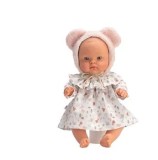 Cumpara ieftin Bebelus Asivil - Alex cu rochita si caciulita cu urechi, 36 cm