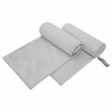 vidaXL Prosoape Sport 2 pcs Gri 200 x 100 cm Poliester și poliamidă 42011471