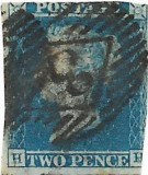 Marea Britanie (7) - Regina Victoria, Two Pence, hartie albastruie, 1841 - uzat, Europa