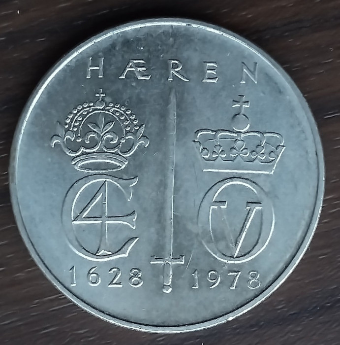 Moneda Norvegia - 5 Kroner 1978 - Armata