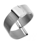 Brățară Ceas Milaneză Argintie din Oțel Inoxidabil &ndash; 10-24 mm &ndash; &Icirc;nchidere Clemă