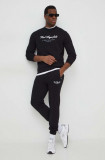 Karl Lagerfeld bluză bărbați, culoarea negru, cu imprimeu 541900.705408
