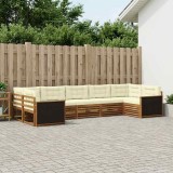 Cumpara ieftin Set de canapele de exterior 7 buc. 7-Locuri Natural si Crem