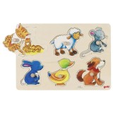 Puzzle 6 piese - Mama si puiul | Goki
