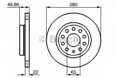 Disc frana VW GOLF V (1K1) (2003 - 2009) BOSCH 0 986 479 098 foto