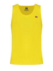 Maiou barbati, cu imprimeu cu logo, Regular fit, Galben, L foto