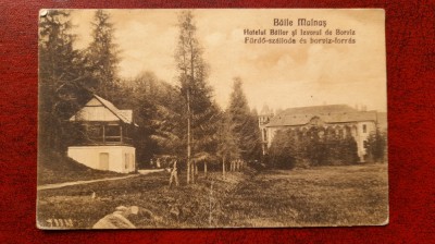 Baile Malnas-1928-Hotelul bailor si izvorul de borviz-C.P.circ.-RARA foto