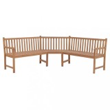 Banca de colt gradina vidaXL, 185x185x90 cm, lemn masiv tec, exterior, rezistenta la intemperii, durabila