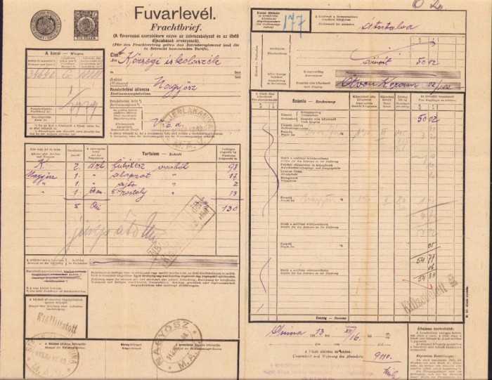 A904 Scrisoare de trăsură, 1913, Anina &ndash; Tomnatic