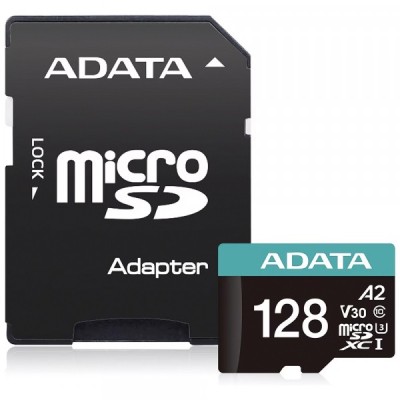 Card Memorie microSDXC Adata, 128GB, Clasa 10 / UHS-1 U3, Cu Adaptor AUSDX128GUI3V30SA2-RA1 foto