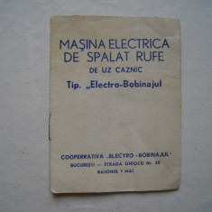 Instructiuni Masina electrica de spalat rufe de uz caznic Tip Electro-Bobinajul