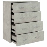 Cumpara ieftin Servanta cu 4 sertare, gri beton, 60x30,5x71 cm